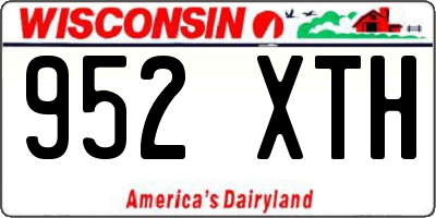 WI license plate 952XTH
