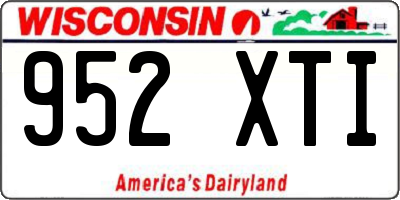 WI license plate 952XTI