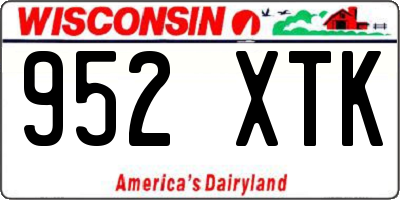WI license plate 952XTK