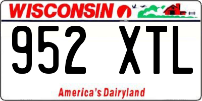 WI license plate 952XTL