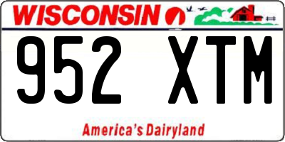WI license plate 952XTM