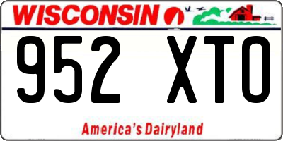 WI license plate 952XTO
