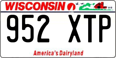 WI license plate 952XTP