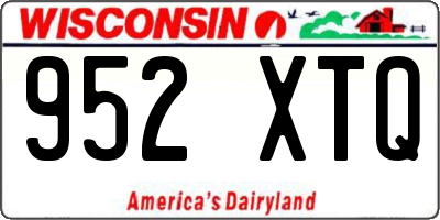 WI license plate 952XTQ