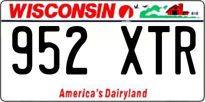 WI license plate 952XTR