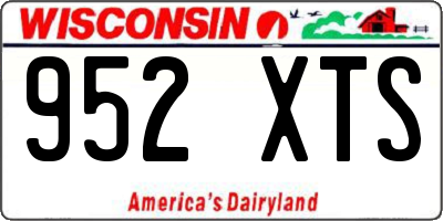 WI license plate 952XTS