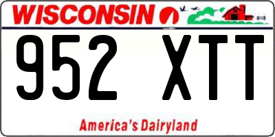 WI license plate 952XTT