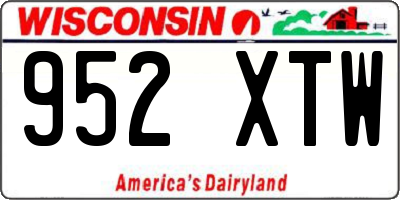 WI license plate 952XTW
