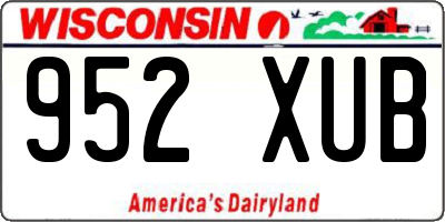 WI license plate 952XUB
