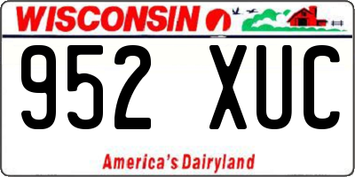 WI license plate 952XUC