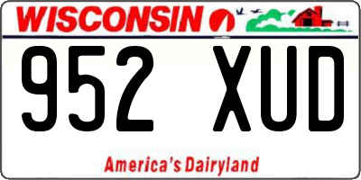 WI license plate 952XUD