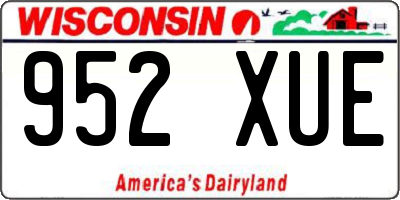 WI license plate 952XUE
