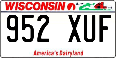 WI license plate 952XUF