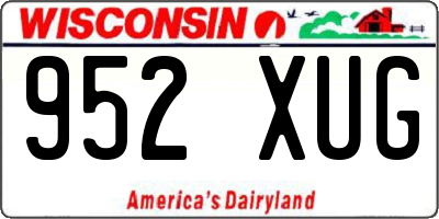 WI license plate 952XUG