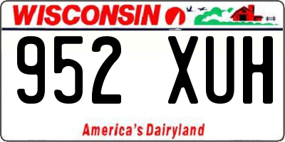 WI license plate 952XUH