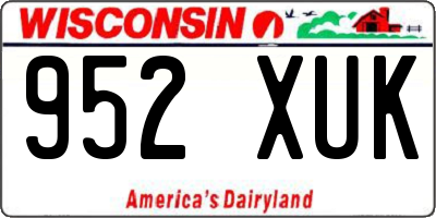 WI license plate 952XUK