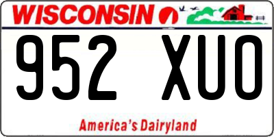 WI license plate 952XUO