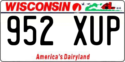WI license plate 952XUP