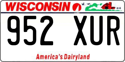 WI license plate 952XUR