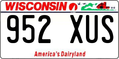 WI license plate 952XUS