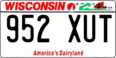 WI license plate 952XUT