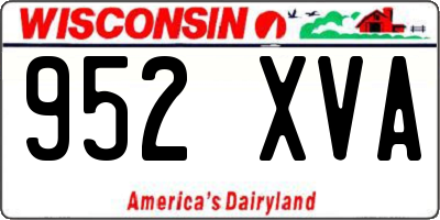 WI license plate 952XVA