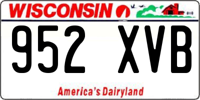 WI license plate 952XVB
