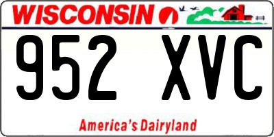 WI license plate 952XVC