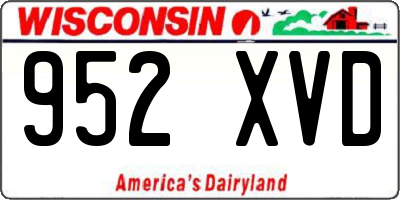 WI license plate 952XVD