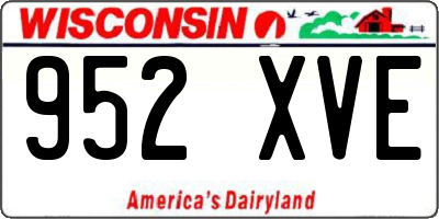 WI license plate 952XVE
