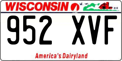 WI license plate 952XVF