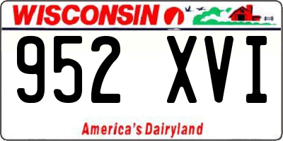 WI license plate 952XVI