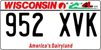 WI license plate 952XVK