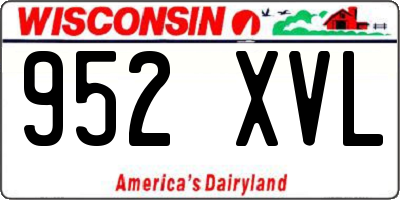 WI license plate 952XVL