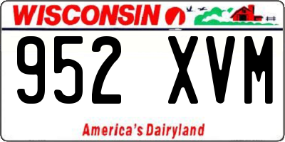 WI license plate 952XVM