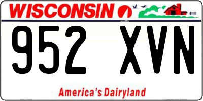 WI license plate 952XVN