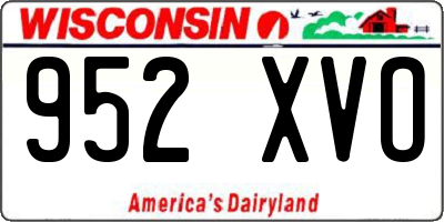 WI license plate 952XVO