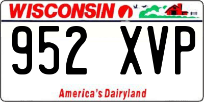 WI license plate 952XVP