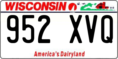 WI license plate 952XVQ