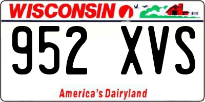WI license plate 952XVS