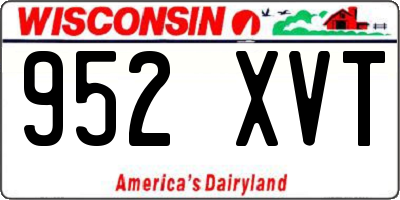WI license plate 952XVT