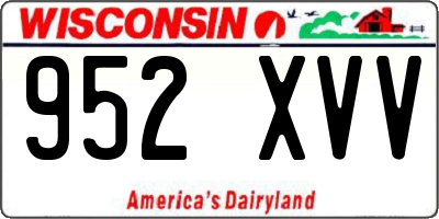WI license plate 952XVV