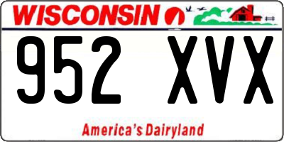 WI license plate 952XVX