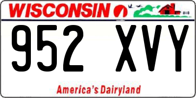 WI license plate 952XVY