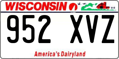 WI license plate 952XVZ