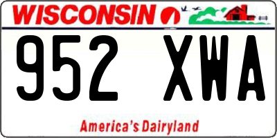 WI license plate 952XWA