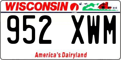 WI license plate 952XWM