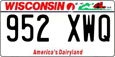 WI license plate 952XWQ