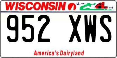 WI license plate 952XWS