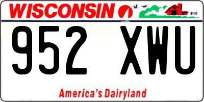 WI license plate 952XWU